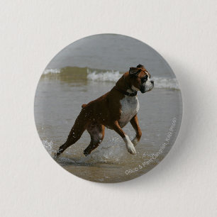 Boxer Dog in water Ronde Button 5,7 Cm