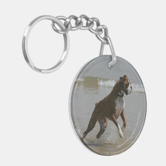 Boxer Dog in water Sleutelhanger (Voorkant Links)