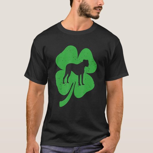Boxer Dog Irish Green Shamrock C St Patricks Day T-shirt (Voorkant)