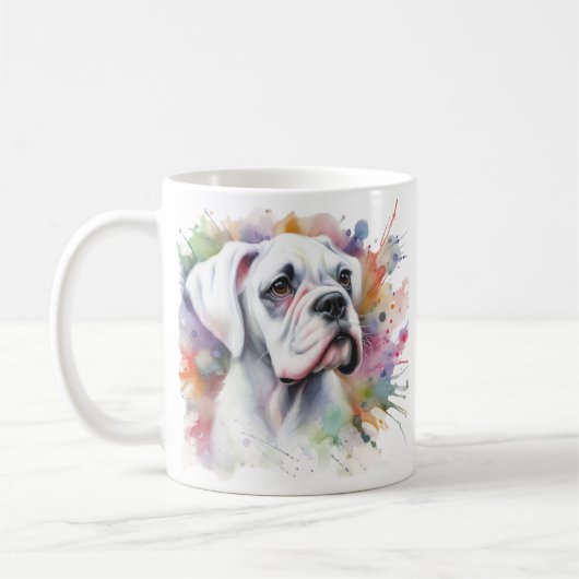 Boxer Dog Joy Ink-Spattered Whimsical Boxer ❤ Koffiemok (Links)