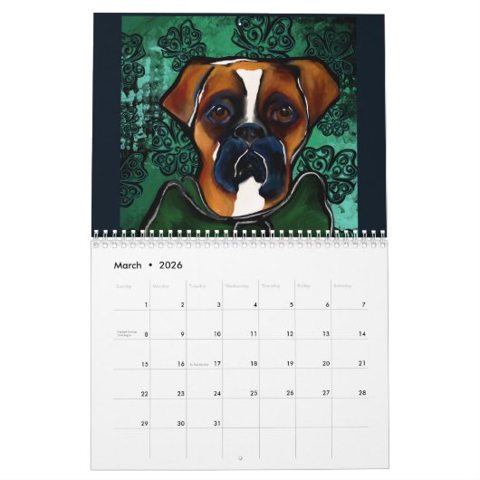Boxer Dog Kalender (Mar 2026)