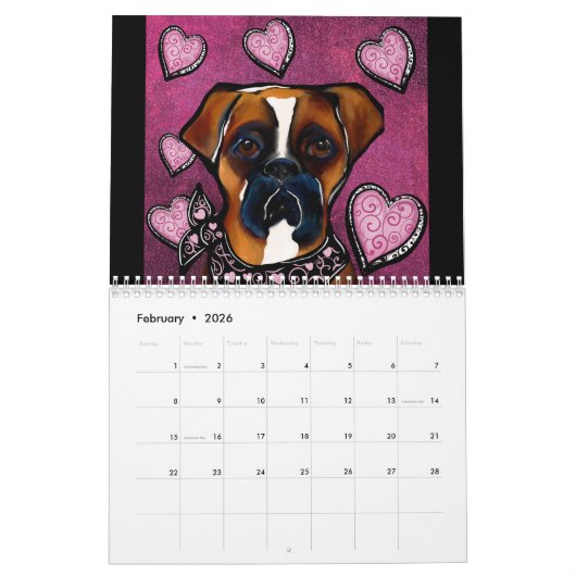 Boxer Dog Kalender (Feb 2026)