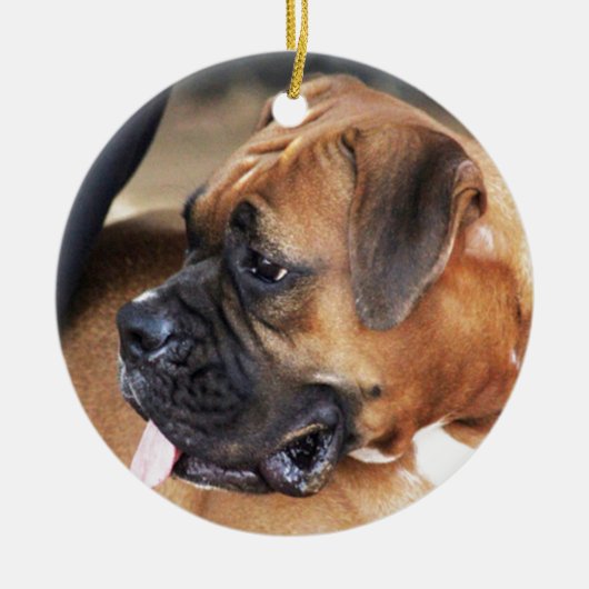 Boxer Dog Keramisch Ornament (Voorkant)