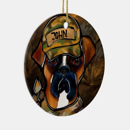 Boxer Dog Keramisch Ornament (Rechts)
