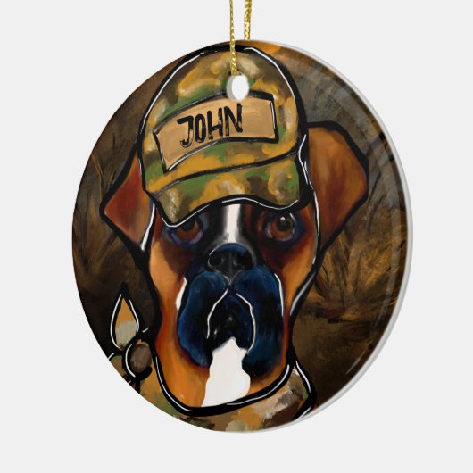 Boxer Dog Keramisch Ornament (Links)