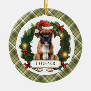 Boxer Dog Keramische Cirkel Ornament
