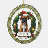 Boxer Dog Keramische Cirkel Ornament (Links)