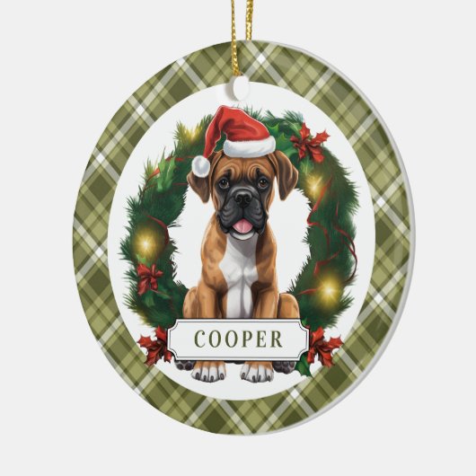 Boxer Dog Keramische Cirkel Ornament (Links)