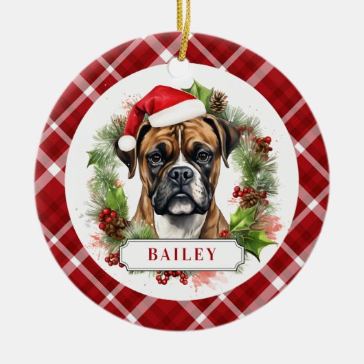 Boxer Dog Keramische Cirkel Ornament (Voorkant)