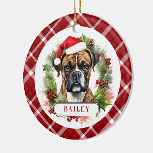 Boxer Dog Keramische Cirkel Ornament (Links)