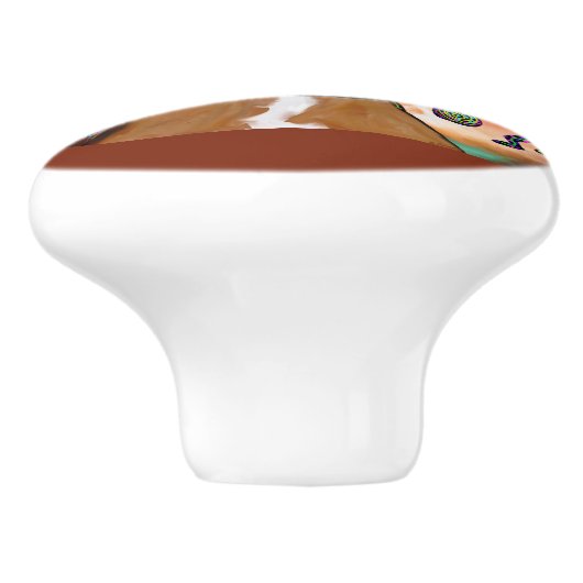 Boxer Dog Keramische Knop (Zijkant)