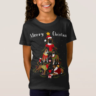 Boxer Dog Kerstboom Xmas Hondenliefhebber T-shirt