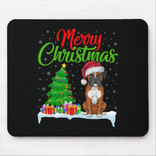 Boxer Dog kerstboomverlichting Funny Xmas Boxer D Muismat