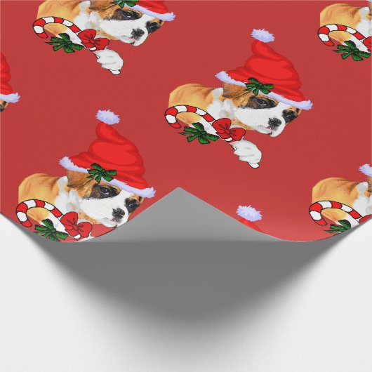 Boxer Dog Kerstmis Cadeaupapier (Hoek)
