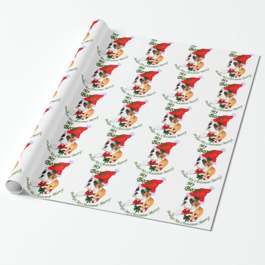 Boxer Dog Kerstmis Cadeaupapier (Uitgerold)