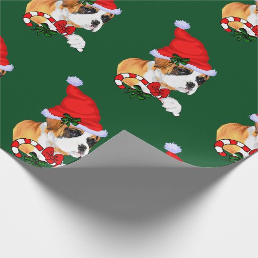 Boxer Dog Kerstmis Cadeaupapier (Hoek)