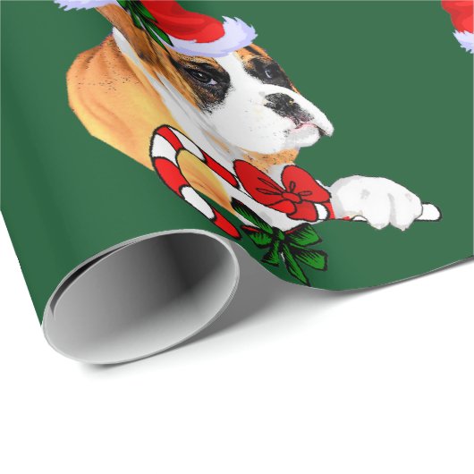 Boxer Dog Kerstmis Cadeaupapier (Rol Hoek)