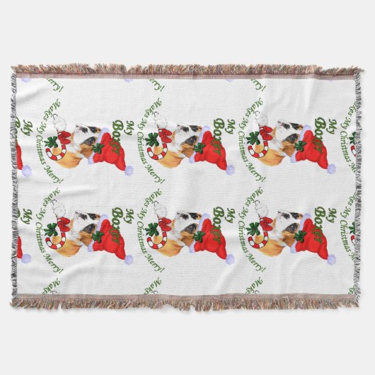 Boxer Dog Kerstmis Deken (Voorkant)