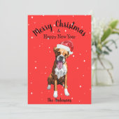 Boxer Dog Kerstmis Feestdagenkaart (Staand voorkant)