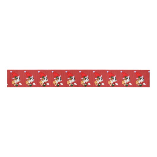 Boxer Dog Kerstmis Grosgrain Lint (Voorkant)
