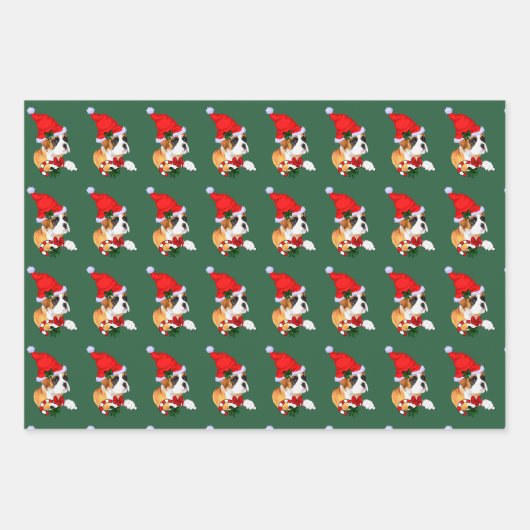 Boxer Dog Kerstmis Inpakpapier Vel (Voorkant 3)