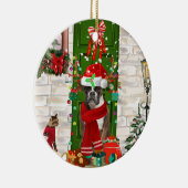 Boxer Dog Kerstmis Keramisch Ornament (Rechts)
