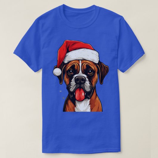 Boxer Dog Kerstmis T-shirt (Design voorkant)
