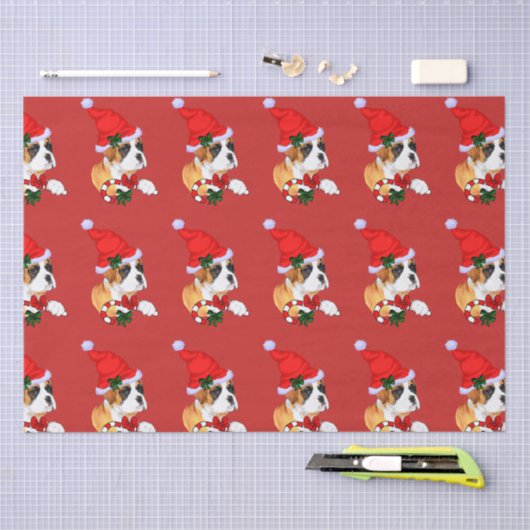Boxer Dog Kerstmis Tissuepapier (Craft)