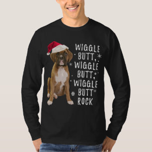Boxer Dog Kerstmis - Wiggle Butt Rock T-shirt