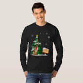 Boxer Dog-kerstrenrenlicht kerstkerstkerstkerstker T-shirt (Voorkant volledig)