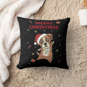 Boxer Dog Kerstwinter winterdieren Honden Kussen