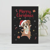 Boxer Dog kerstwinter winterdieren Honden volwasse Feestdagenkaart (Staand voorkant)