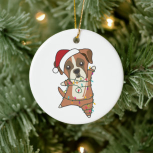 Boxer Dog kerstwinter winterdieren Honden volwasse Keramisch Ornament