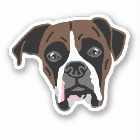 Boxer Dog-laptop-penningsticker Sticker (Voorkant)