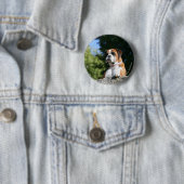 Boxer Dog Laying on a Rock Ronde Button 5,7 Cm (In situ)