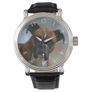 Boxer dog  lederen bandhorloge horloge