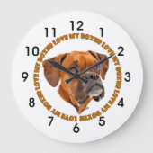 Boxer Dog Love My Boxer Grote Klok (Voorkant)
