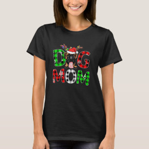 Boxer Dog mama Buffalo Pset Xmas Pajama Reindeer H T-shirt
