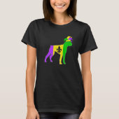 Boxer Dog Mardi Gras Carnivals Funny Puppy Jester  T-shirt (Voorkant)