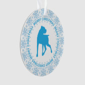 Boxer Dog Merry Kerstsnowflake Ornament (voorkant)