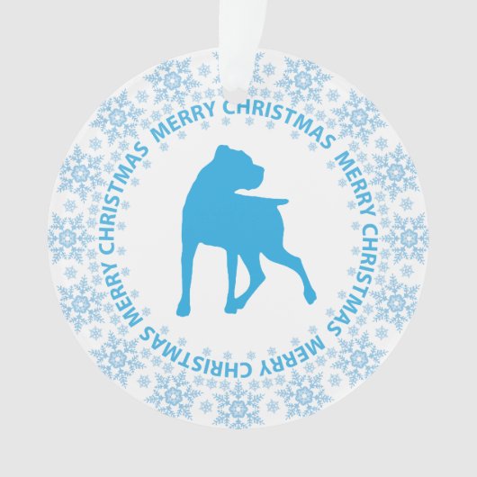 Boxer Dog Merry Kerstsnowflake Ornament (voorkant)