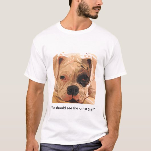 Boxer Dog met één zwart oog T-shirt (Voorkant)