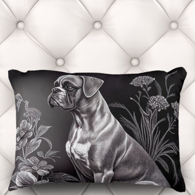  Boxer Dog met Floral Motif | Accent Pillow Accent Kussen (Creator heeft geüpload)
