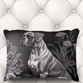  Boxer Dog met Floral Motif | Accent Pillow Kussen