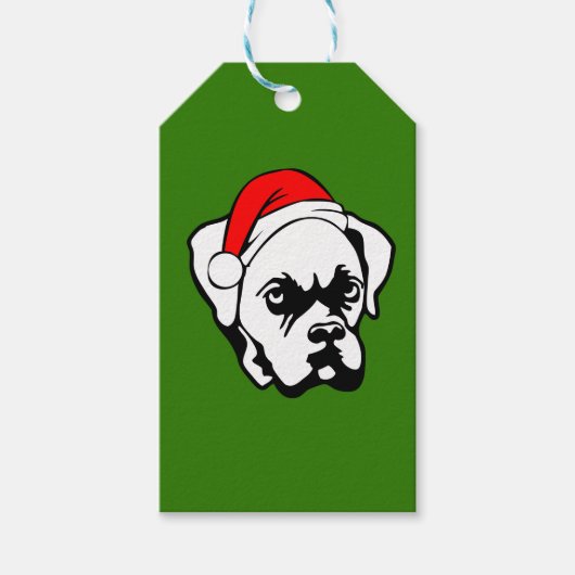 Boxer Dog met kerstkerstkerstkerstkerstkerstkerstk Cadeaulabel (Voorkant)