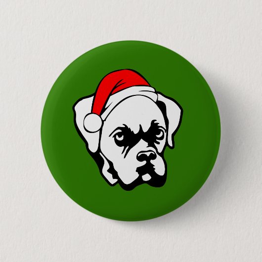 Boxer Dog met kerstkerstkerstkerstkerstkerstkerstk Ronde Button 5,7 Cm (Voorkant)