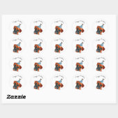 Boxer Dog met Pet Klassieke Ronde Sticker van de P (Vel)