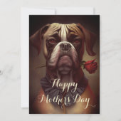 Boxer Dog met Roos Greeting Holiday Kaart (Voorkant)