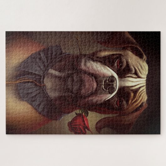 Boxer Dog met Roos Jigzaag Puzzle | 1,014 stuks Legpuzzel (Horizontaal)