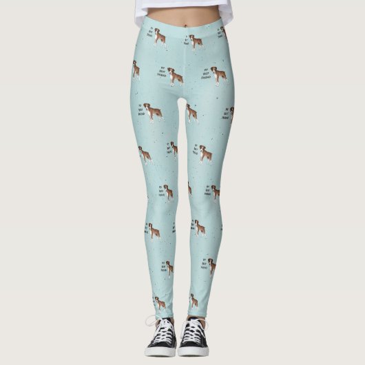 Boxer Dog Mijn Beste Vriend Custom Pet Leggings (Voorkant)